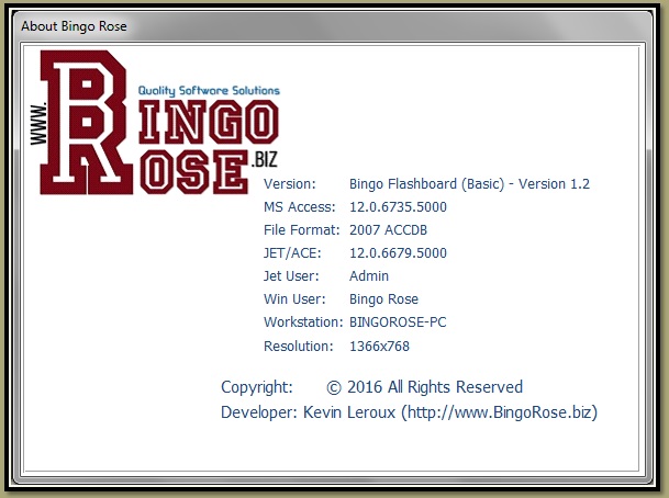 About Bingo Rose splash screen